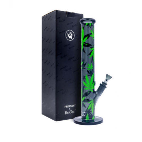Fire-Flow x Black Leaf - Glass Bong Leaves Green - 40cm